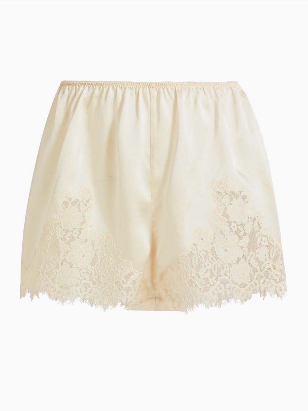 DÔEN Iona Lace Trimmed Silk Shorts, New